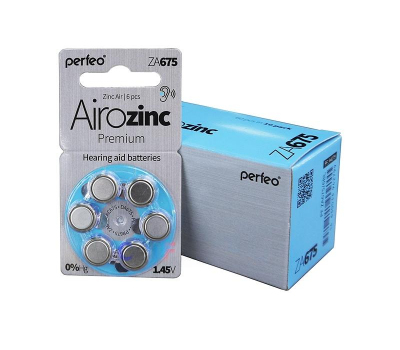 Батарейка PERFEO Airozinc Premium ZA675 BL-6