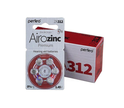 Батарейка PERFEO Airozinc Premium ZA312 BL-6