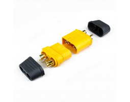 Коннектор XT90T-plug (комплект папа+мама с изоляторами)