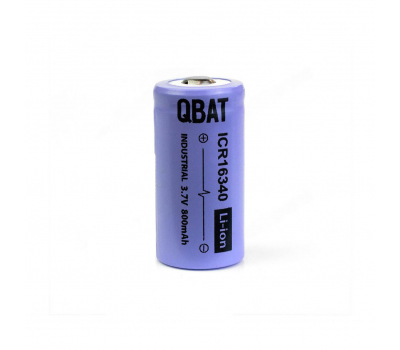 Аккумулятор QBAT INDUSTRIAL ICR16340 3.7V 800mAh высокий плюсовой контакт