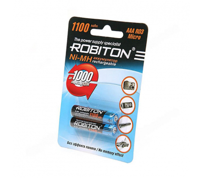 Аккумулятор ROBITON 1100MHAAA-2 AAA/HR03 1100mah BL-2