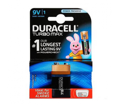 Батарейка алкалиновая DURACELL Turbo Max  6LR61 BL-1