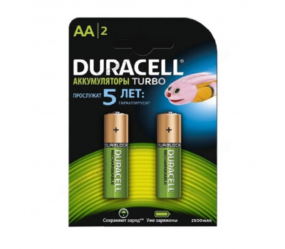 Аккумулятор NiMH DURACELL TURBO HR6 2500 мAч BL-2