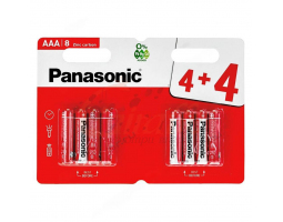 Батарейка солевая PANASONIC zinc carbon  R03 BL-4+4