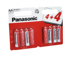 Батарейка солевая PANASONIC zinc carbon R6 BL-4+4