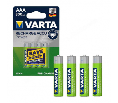 Аккумулятор VARTA RECHARGE ACCU Power HR03 NiMH 800mAh  BL-4