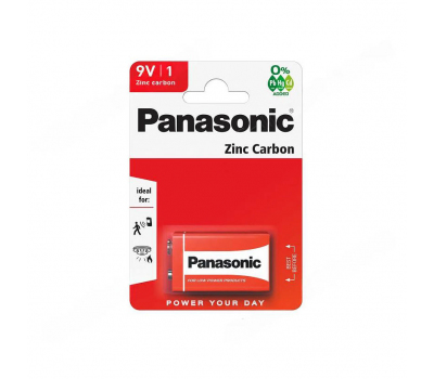 Батарейка солевая PANASONIC zinc carbon 6F22RZ BL-1