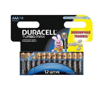 Батарейка алкалиновая DURACELL Turbo Max LR03 BL-12