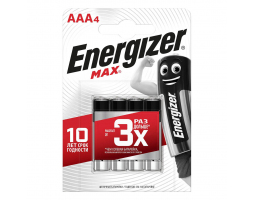 Батарейка алкалиновая ENERGIZER MAX LR03 BL-4 E92