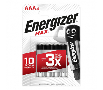 Батарейка алкалиновая ENERGIZER MAX LR03 BL-4 E92