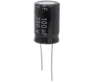 Конденсатор: 100 uF  250 V   105C   16*25   (JWC