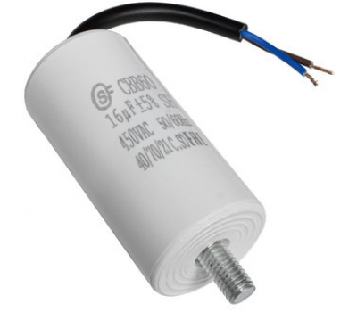 Конденсатор: CBB60 16uF  450V WIRE+SCREW (SAIFU)